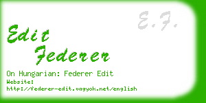 edit federer business card